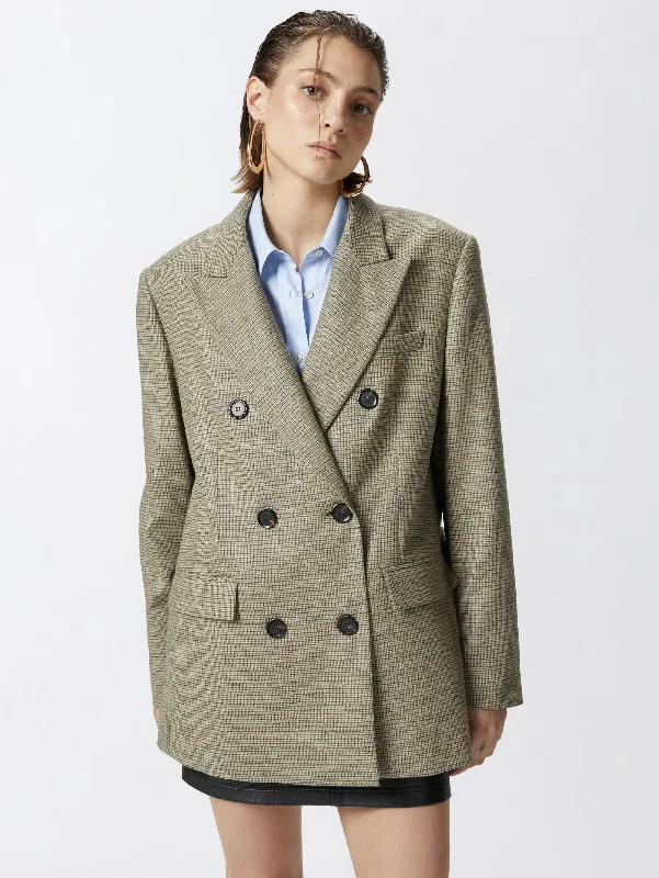 Blazer Oversize a Micro Quadretti Verde