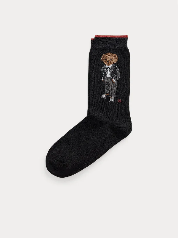 Calze con Ricamo Polo Bear Nero