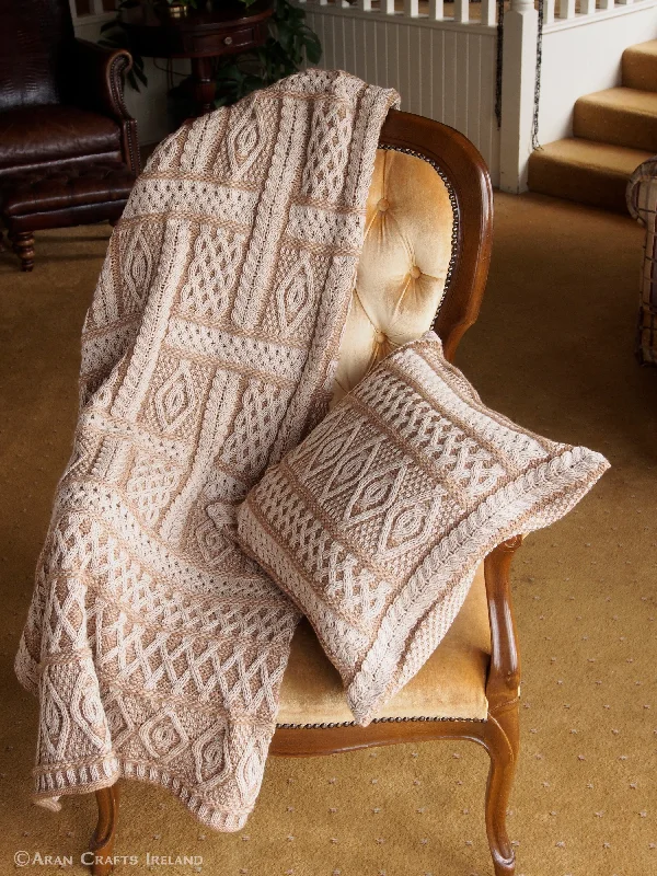 Merino Wool Aran Plated Throw Blanket