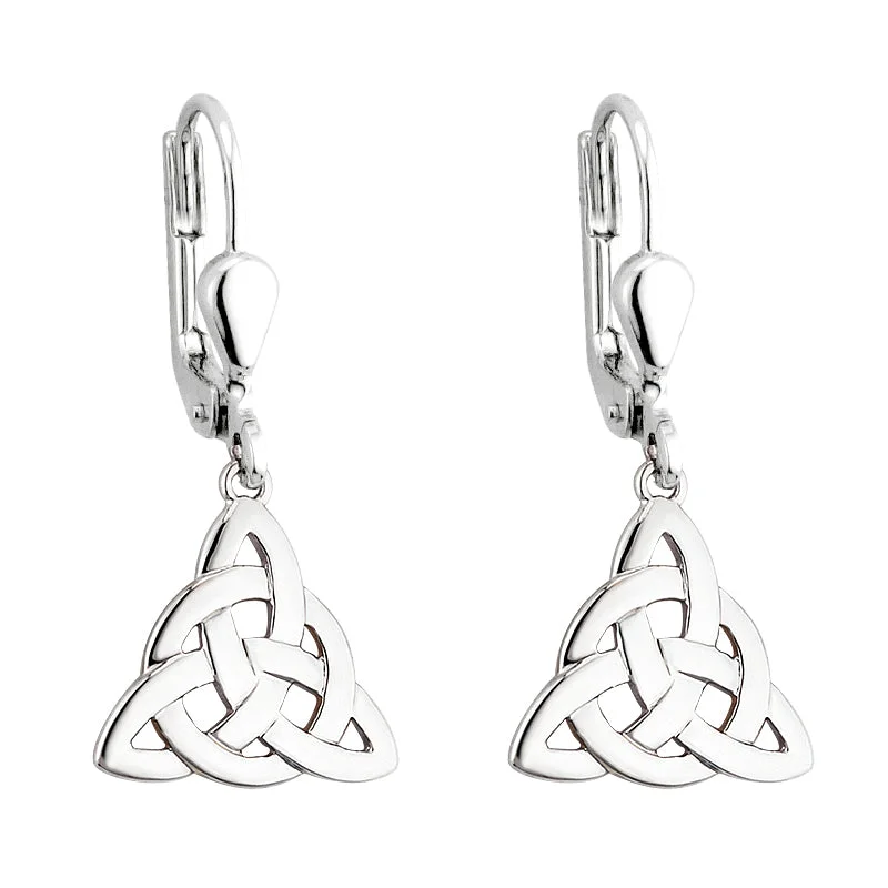 Silver Trinity Drop Earrings