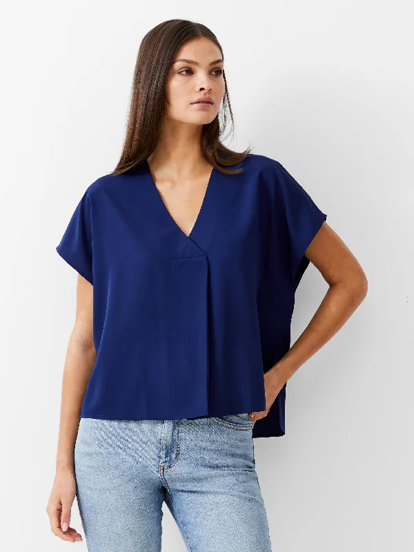 Vee Boxy Crepe Light Top