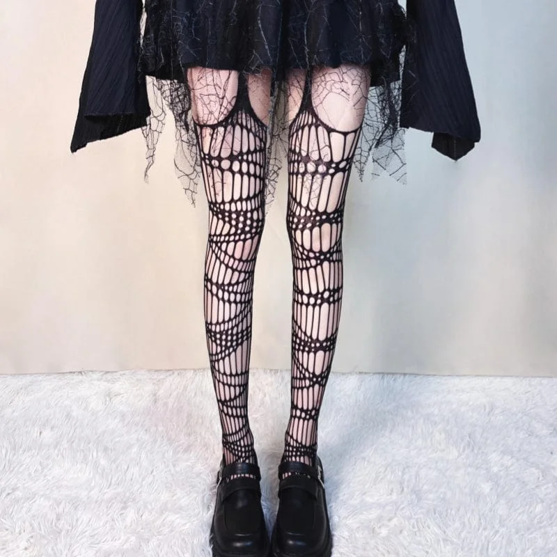 Women's Punk Cutout Mesh Stocking