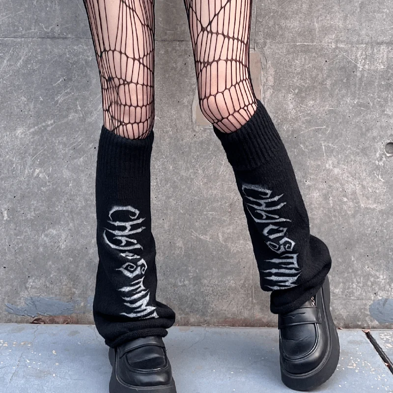 Women's Punk Letter Printed Leg Warmer