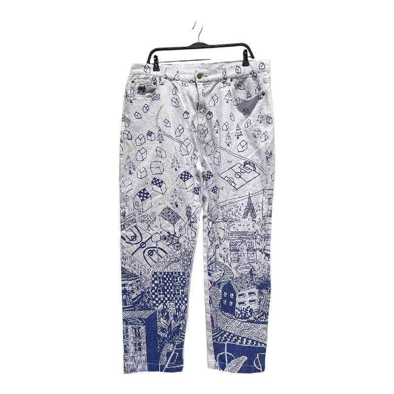 KID SUPER/Straight Pants/38/Cotton/WHT/Graphic/HOUSES