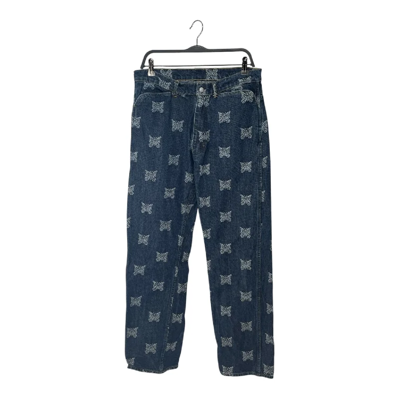 Needles/Pants/M/Cotton/NVY/All Over Print/BUTTERFLY ALL OVER