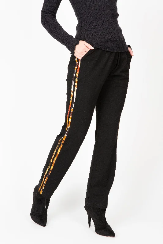 Knit  Pant w/Animal Mix Side Strips