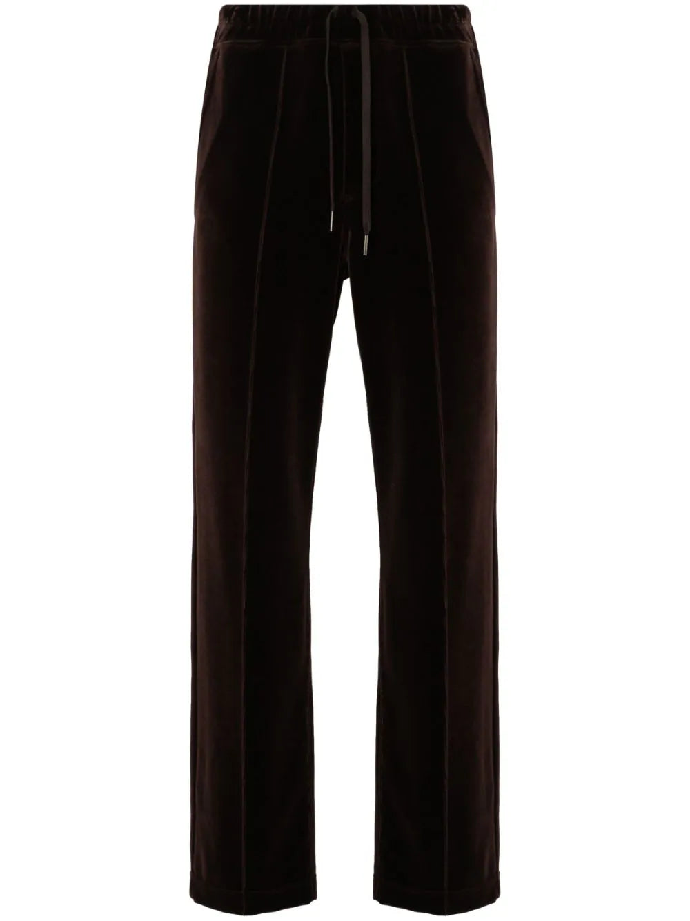 Straight-Leg Velour Track Pants