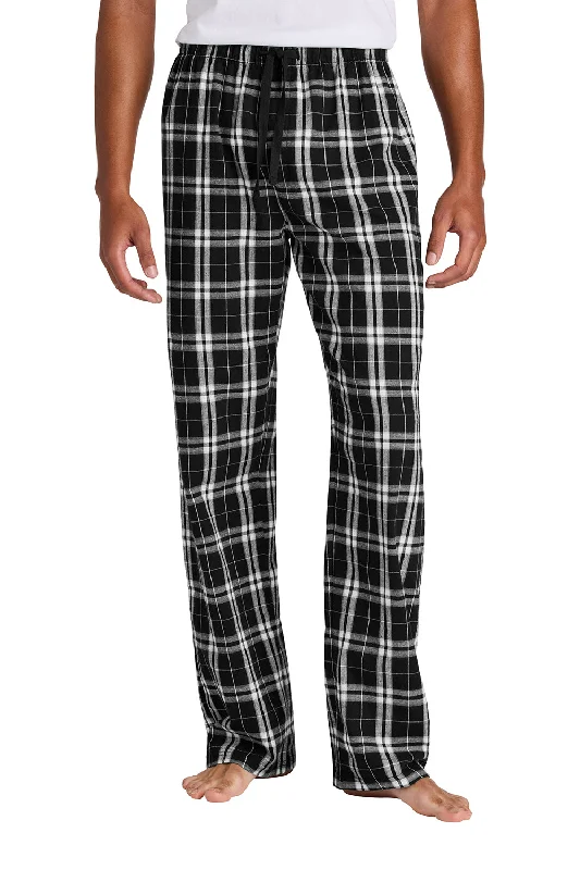 District Mens Flannel Plaid Lounge Pants - Black