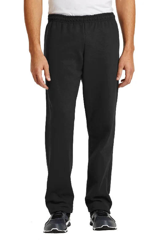 Gildan Mens Heavy Blend Open Bottom Sweatpants - Black