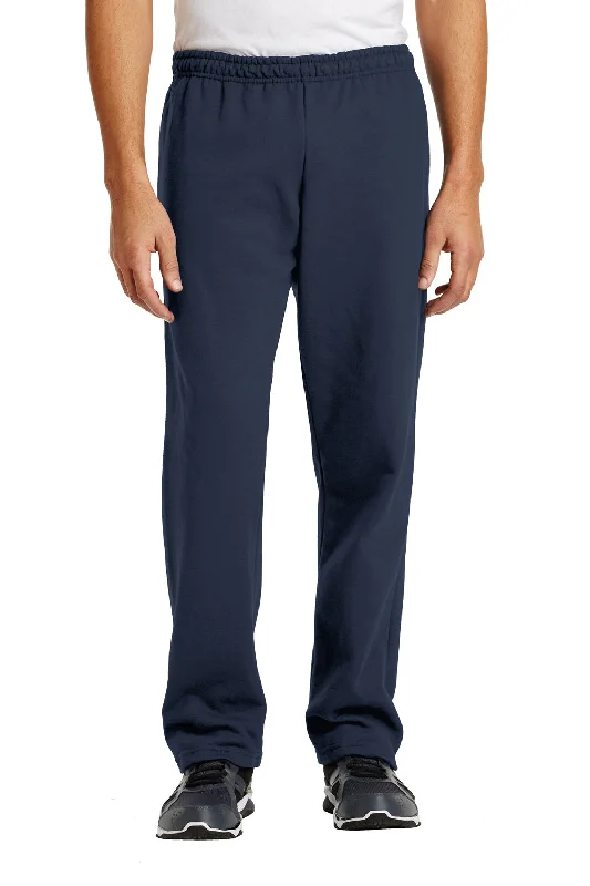 Gildan Mens Heavy Blend Open Bottom Sweatpants - Navy Blue