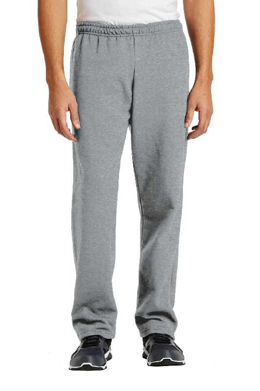 Gildan Mens Heavy Blend Open Bottom Sweatpants - Sport Grey