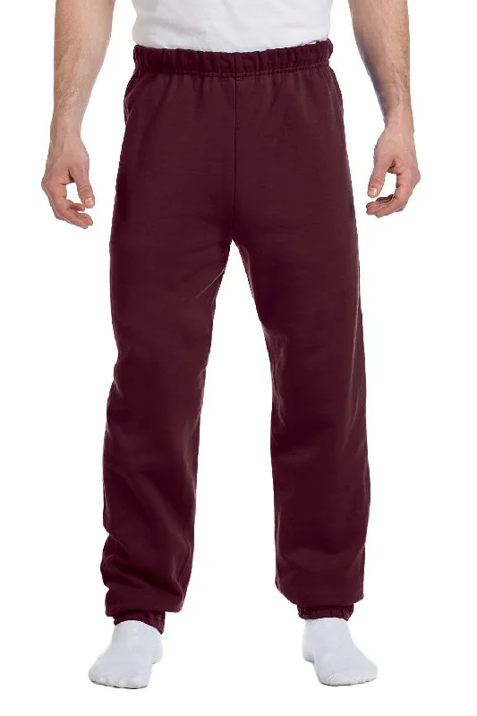 Jerzees Mens NuBlend Pill Resistant Fleece Sweatpants - Maroon