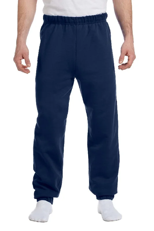 Jerzees Mens NuBlend Pill Resistant Fleece Sweatpants - Navy Blue