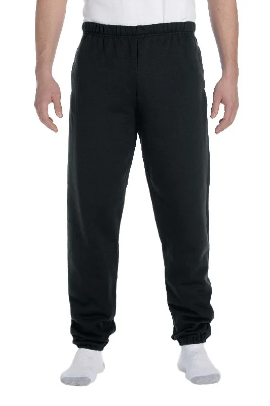 Jerzees Mens Super Sweats NuBlend Pill Resistant Fleece Sweatpants w/ Pockets - Black