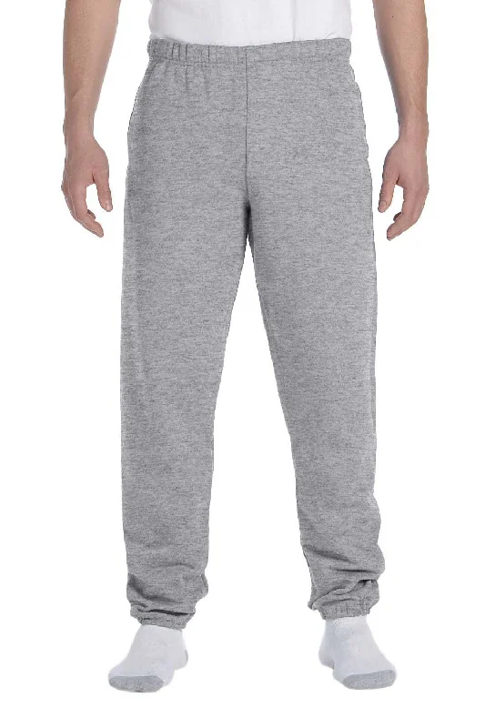 Jerzees Mens Super Sweats NuBlend Pill Resistant Fleece Sweatpants w/ Pockets - Oxford Grey