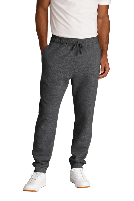 Port & Company Mens Core Fleece Jogger Sweatpants w/ Pockets - Heather Dark Grey